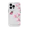Luxury White Flower Transparent Case For iPhone 16 15 11 12 13 14 Pro Max Hard TPU Cases For iPhone 16E Back Cover Clear Case