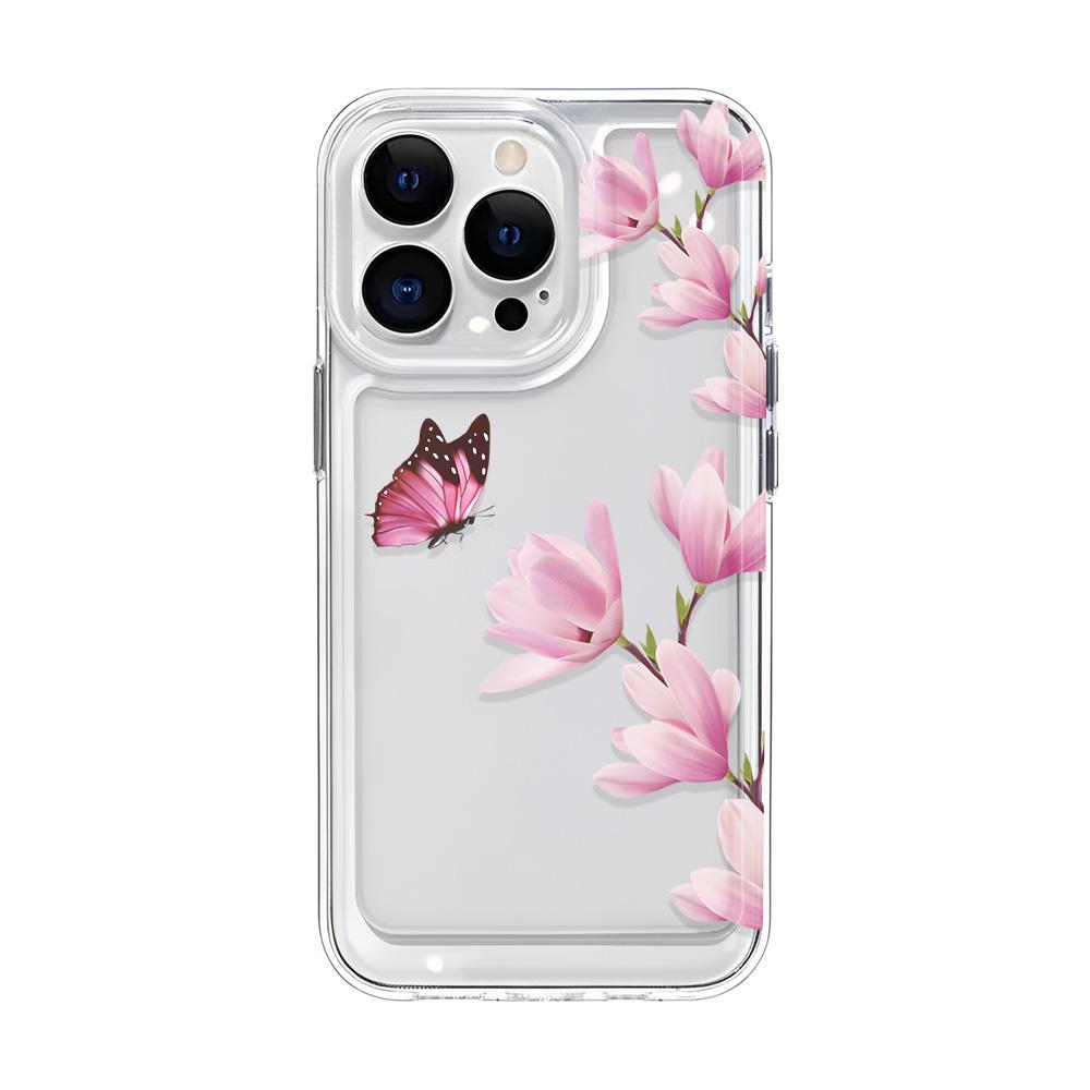 Luxury White Flower Transparent Case For iPhone 16 15 11 12 13 14 Pro Max Hard TPU Cases For iPhone 16E Back Cover Clear Case