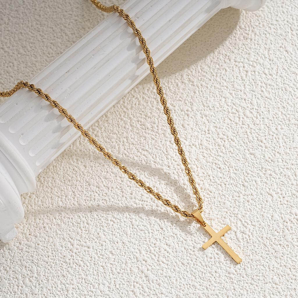 Robustní slitinové křížky přívěsek náhrdelník minimalistický elegantní barevný šperk doplněk pro muže a ženy módní choker dárky