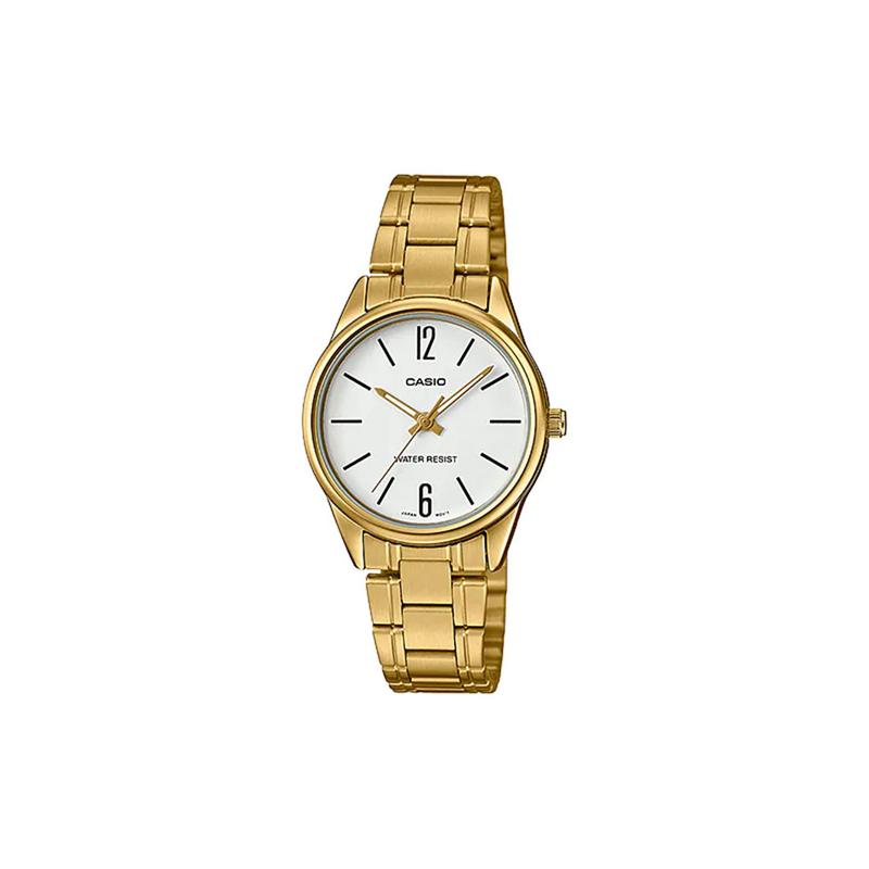 

Casio Fashionable Steel Strap Waterproof Quartz Movement Stainless Steel Strap Japanese and Korean Watch Women s Watch White Dial LTP-V005G-7B