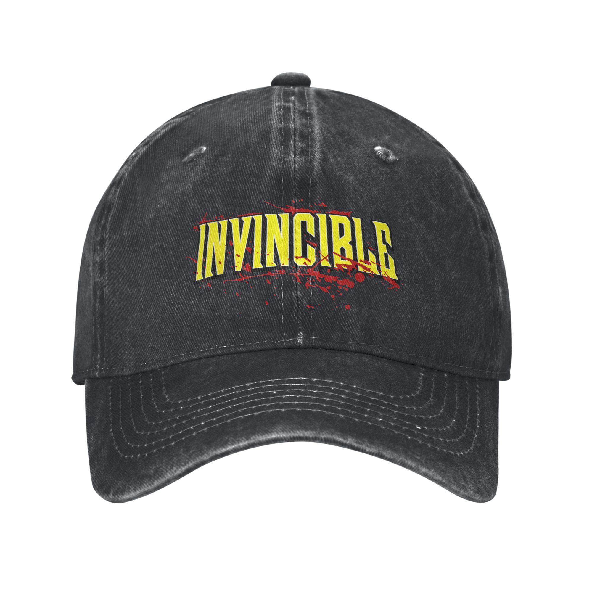 

Invincible Bloody Logo Unisex Women Baseball Caps Anime Cartoon Distressed Denim Washed Hats Cap Vintage Outdoor Running Snapback Adjustable