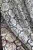 Scarf with a Rose Motif - Black and White, Elegant, Light