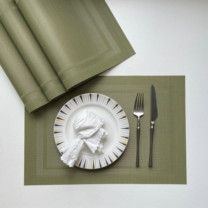 PVC Western food mat, hotel Teslin thermal insulation mat, single frame coaster, home non-slip double frame jacquard woven mat