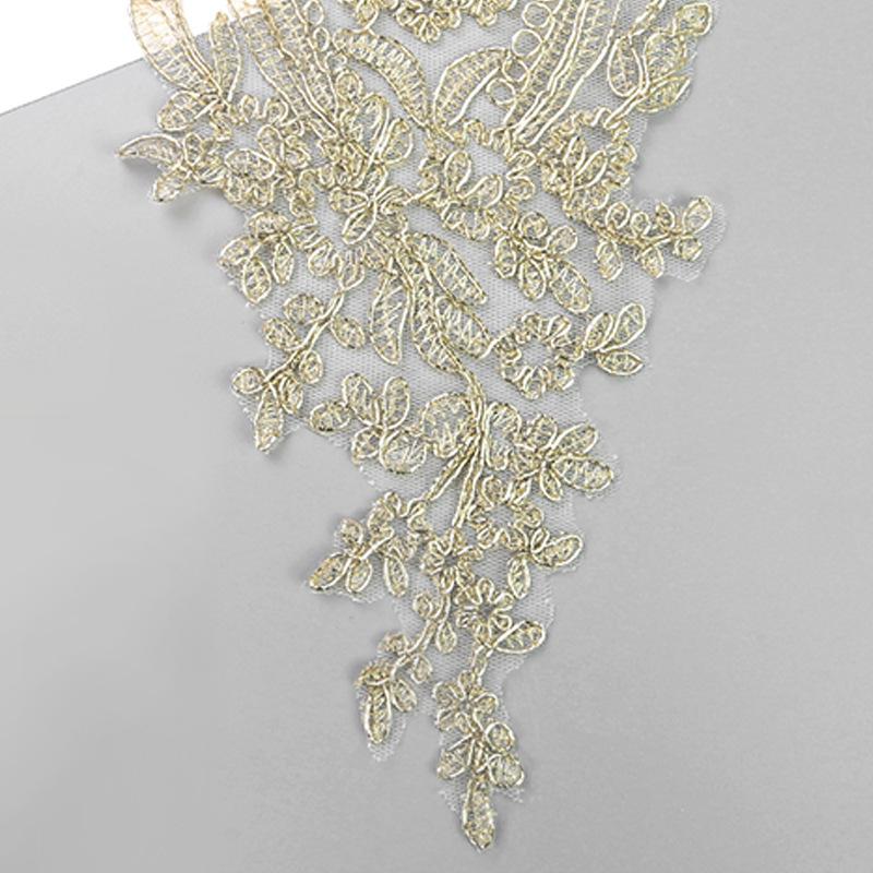 29.5 Cm Wide Gold Bone Rope Lace Car Bone Plus Beads Home Textile Clothing Accessories Pineapple Embroidery Lace Flower