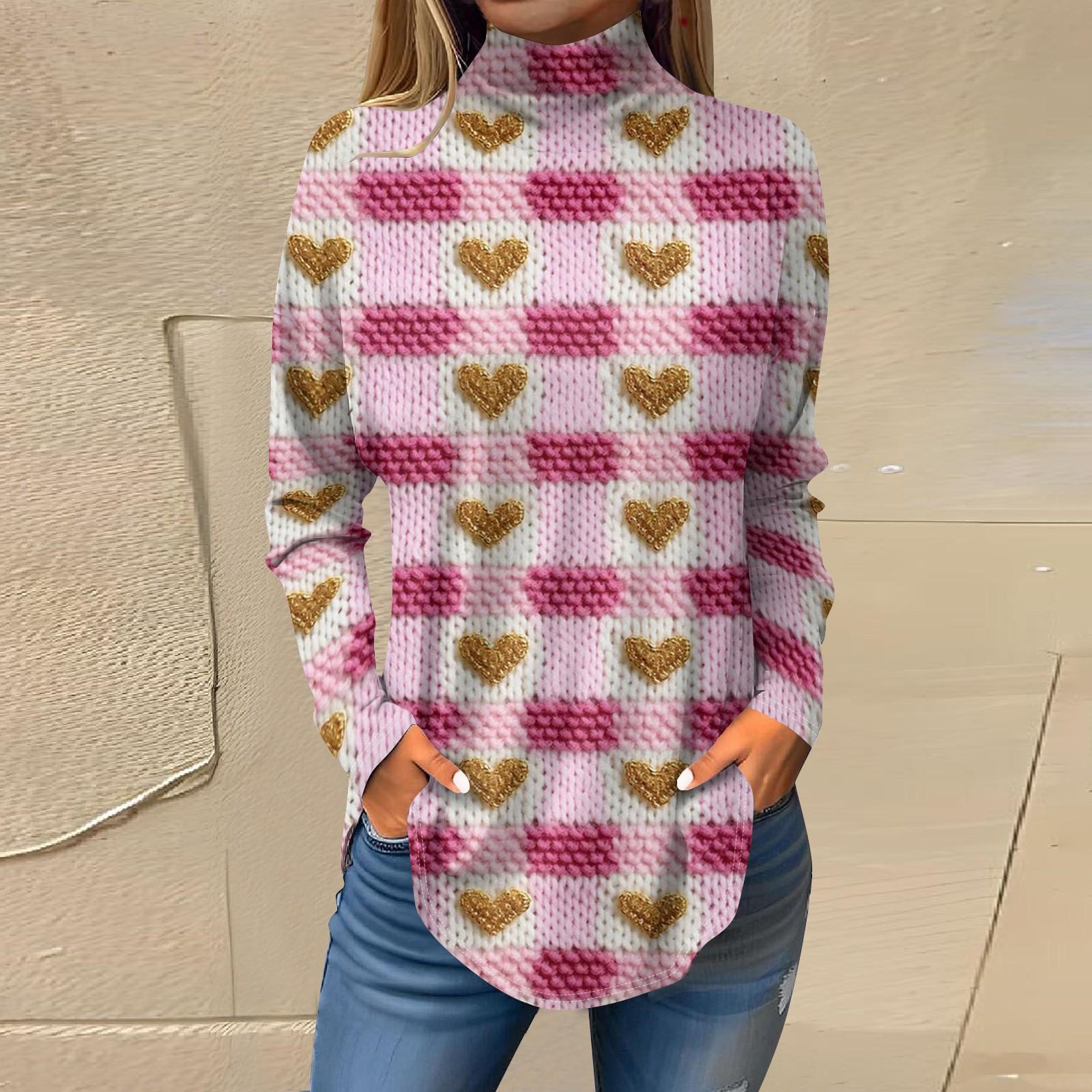 

Женская свободная футболка с длинным рукавом и принтом ко Дню святого Валентина, топы, пуловер XL арбуз красный