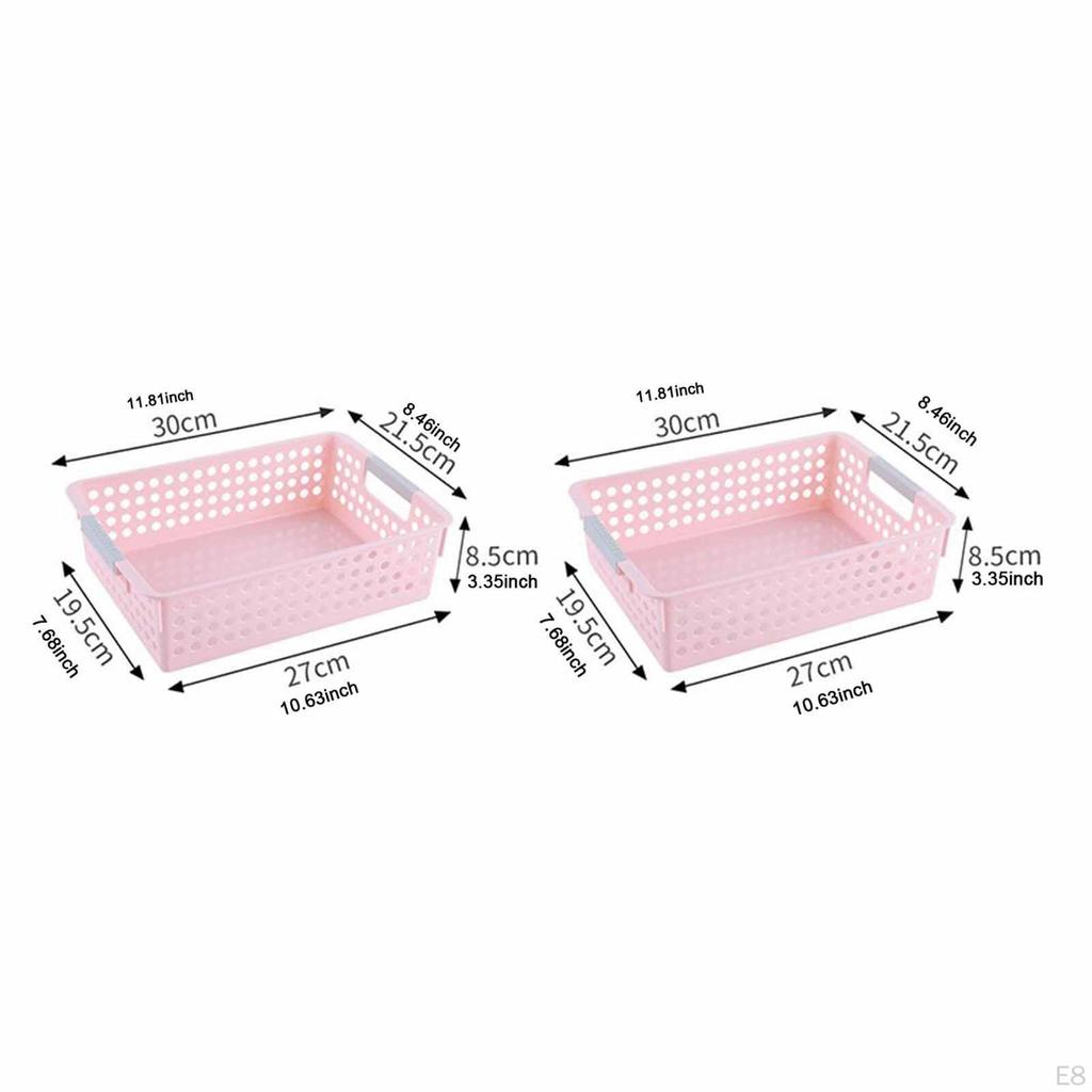 2 Pieces Desktop Storage Basket Toy Organizer Bin Home Bins Multiuse Pencil for