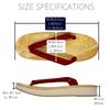 Edoten Geta Sandalen, Gelbes Tatami, Schwammsohle, Gepolstert und Bequem für Beine und Rücken, Hergestellt in Japan, Damen, Oval, Roter Riemen, Größe LL