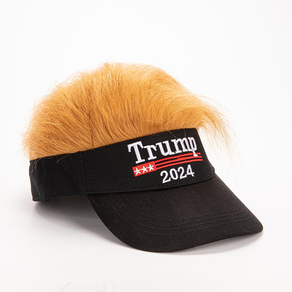 

President Trump 2024 Hat Embroidered Wig Baseball Hats Adjustable Take Back Cap чёрный