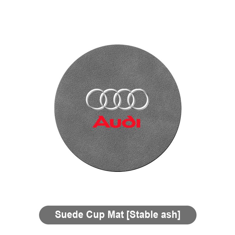 1pcs Suede Car Coaster Mat Water Cup Slots Non-Slip Pad for Audi C5 C6 C7 A4 B6 B8 B7 A6 A3 A5 Q3 Q5 Q7 8P  S3 S5 S1 S4 S2 RS3 RS4 RS5 RS6 RS8