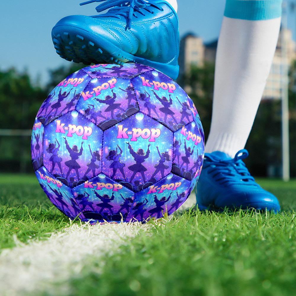 K-pop Size 5 Football Machine-Stitched Indoor/Outdoor Universal Football for Football Accessories Luxury Gift for Birthday Christmas Wedding