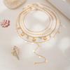 Bohemia Jewelry Gold Color Metal Starfish Conch Pendant Necklace Multi-layer Baroque Imitation Pearl Chain Choker Necklaces for Women