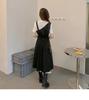 2026 Summer Women's Fashionable Faux Two-Piece Slimming Petite Long Dress