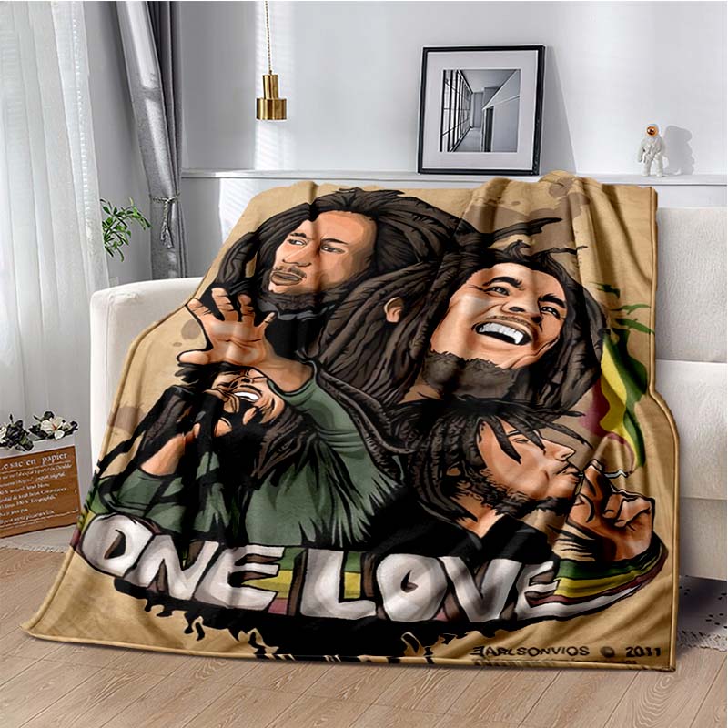Bob Marley Music Throws Blanket for Kid Couch Sofa Travel Home Picnic Hiking Bed Beding Super Soft Flannel Blanket Birthday Gift