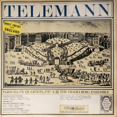 LP Record HEIDELBERG ENSEMBLE Telemann Paris Flute Quatets 1737 ORYX1707 ORYX 1971 UK Classical Used