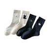 Female Spring and Summer Fashion Cartoon Idea Yarn Puppy Embroidery Boneless In The Tube Pile Pile Cotton Socks