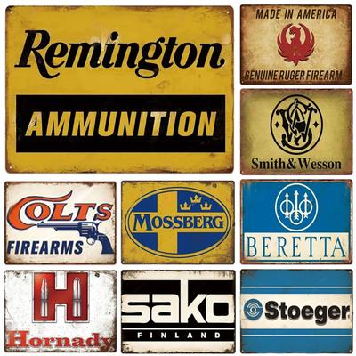 Metallblechschilder Stoeger Beretta Wanddekorationsplakette Vintage-Kunstposter Eisenmalerei für Männerhöhle Zuhause Café Garten Club Bar