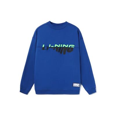 Li Ning Sports Koszykówka Seria Luźny Krój Bluza Pulower Unisex Bluza Niebieska AWDRA57-8