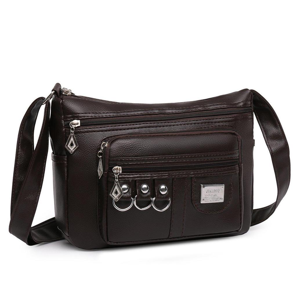 Fashionable Casual Shoulder Bag, Handbag, Multi-layer Large Capacity Crossbody Bag, Commuting Bag