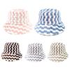 Bucket Hat with Chessboard Plaid Pattern Fisherman Cap Winter Autumn Outdoor Panama for Men Women with Flat Top
