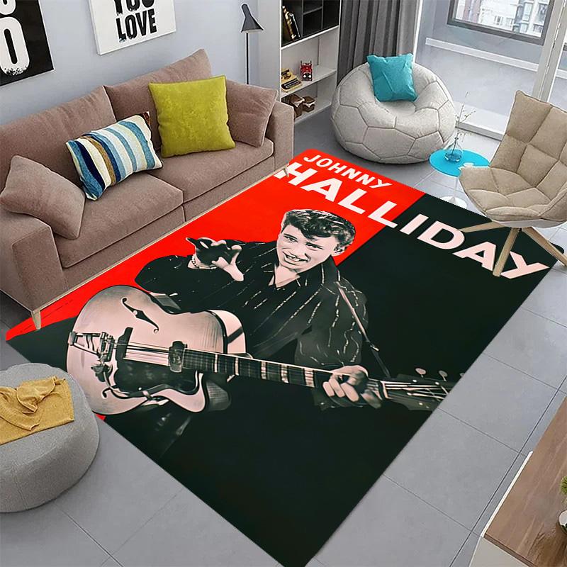 Rock Legend Johnny Halliday carpet Suitable for all seasons Home Decor Doormat Office chair cushion Protective pad