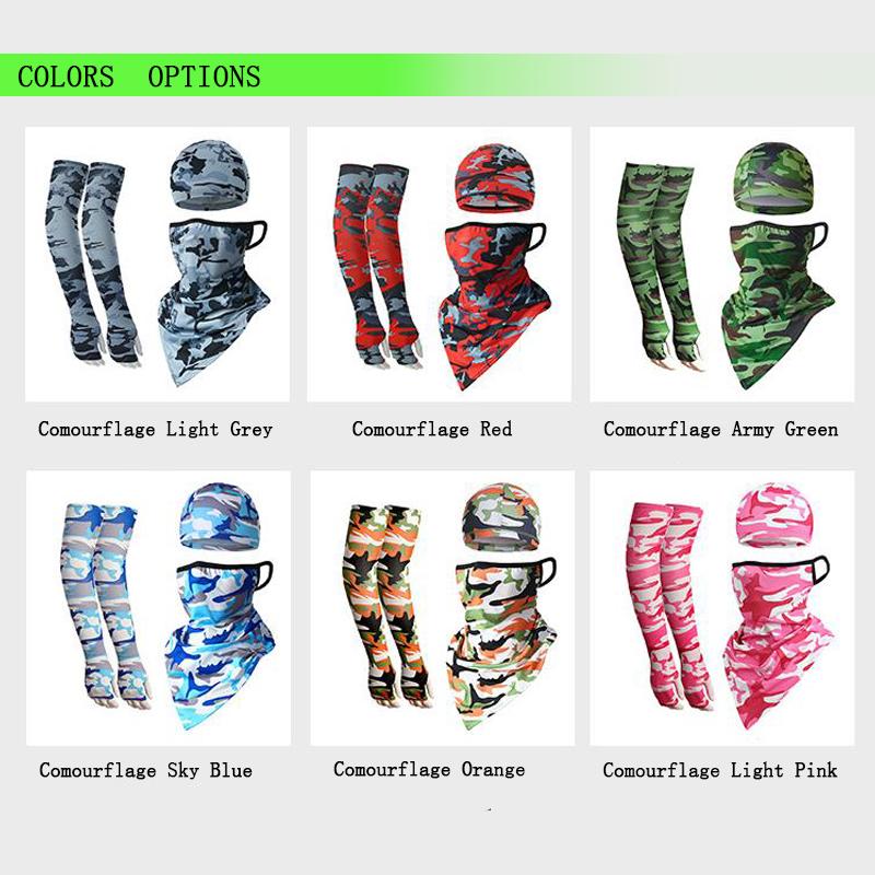 1 Set Unisex Cooling Arm Sleeves Cover Sports Running UV Sun Protection Cycling Sleeves+Riding