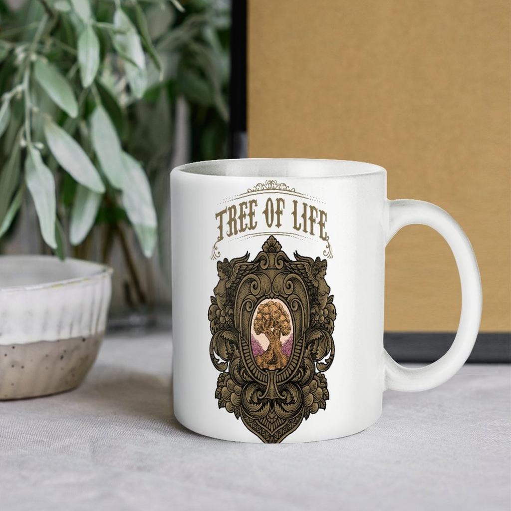 11oz Weiße Keramiktasse mit beidseitig bedruckter Oberfläche und glattem Griff, perfekt für alltägliche Kaffeeliebhaber und Teetrinker