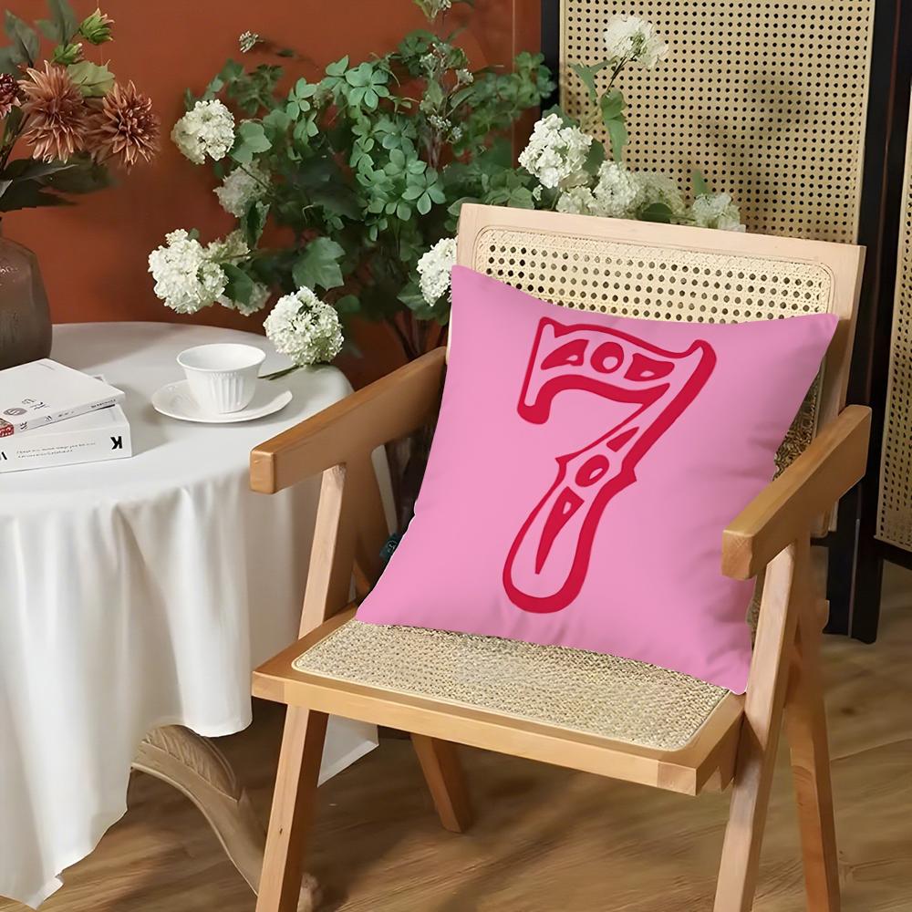 Lucky Angel Numbers Christian Women Cushion Cover Silky Short Plush Invisible Zipper Dustproof Sofa Pillow Case for Home Decor