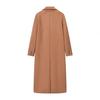 2024 Autumn Women's European-American Style Suede Double-Breasted Long-Sleeved Coat