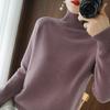 Classic Women Knit Sweater Stand Neck Top Winter Solid Color Versatile Pullover