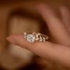 Fresh Sweet Adjustable Rhinestone Zircon Ring for Women