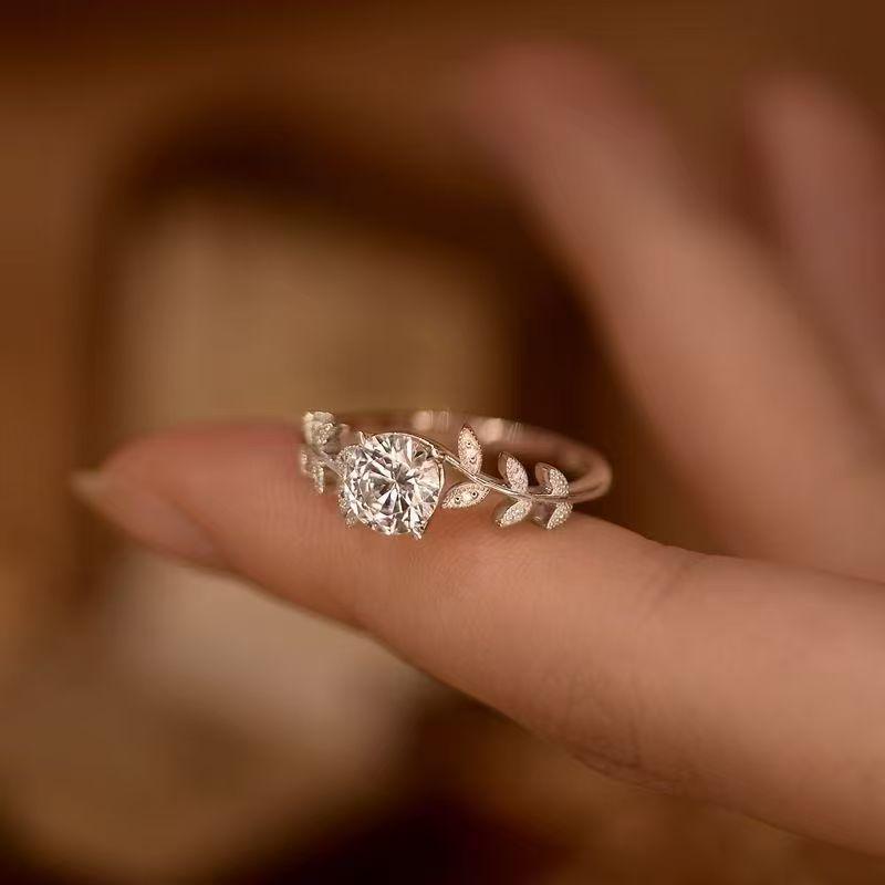 Fresh Sweet Adjustable Rhinestone Zircon Ring for Women