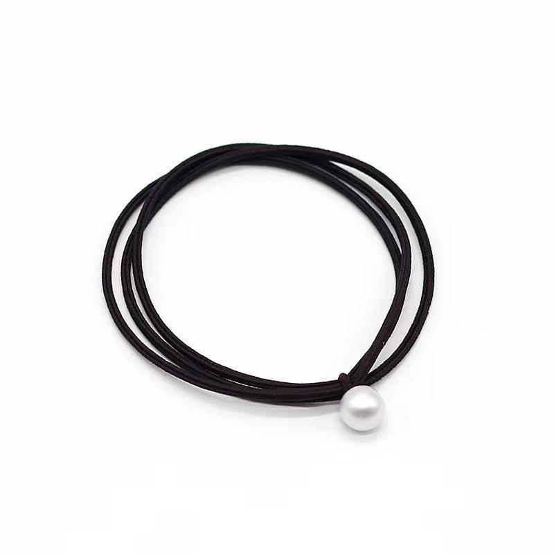 Korean-Style Mori Girl Elastic Hair Tie Set: Versatile Ponytail Holder with Pearl Accents