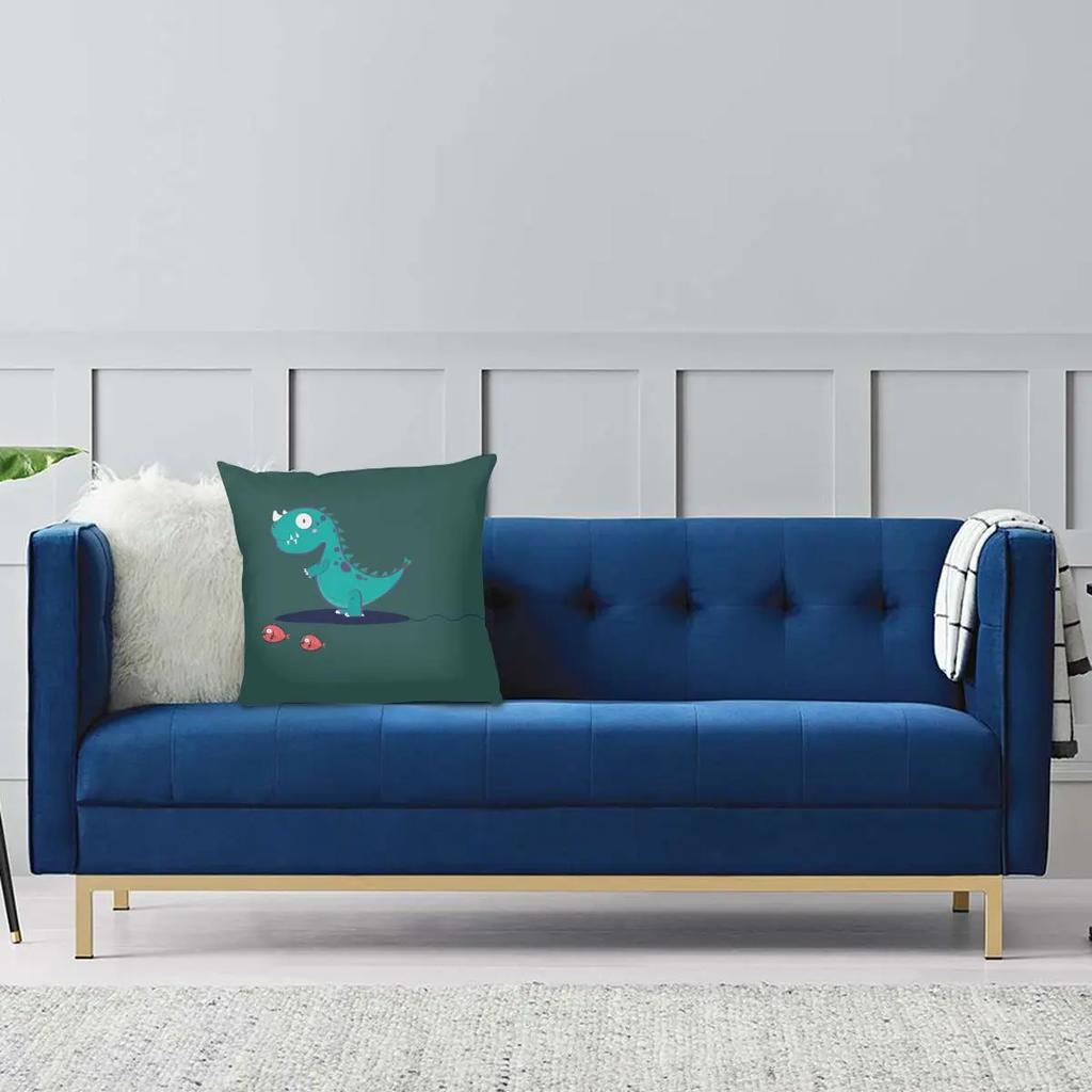 Dinosaurs Fish Cute Pillowcase Soft Polyester Cushion Cover Decor Throw Pillow Case Cover Seater Square