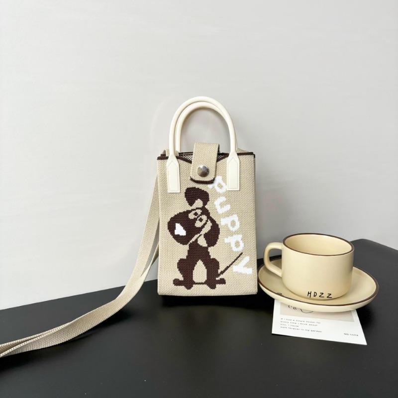Premium Sense Ns Mobile Phone Bag New Cartoon Knitted Bag Dopamine Niche Versatile Messenger Shoulder Bag Handbag