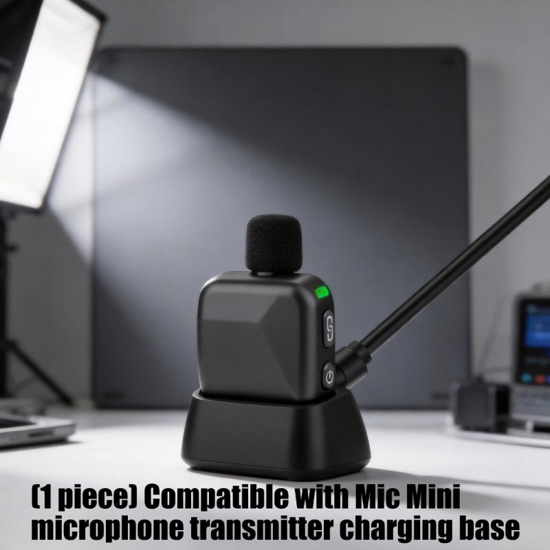 Magnetische Drop-In-Dockingstation für Mic Mini Drahtlos-Mikrofon-Sender, Kleine Schreibtisch-Ladebasis mit geführtem Aufnahmeplatz für tägliches Tischladen und