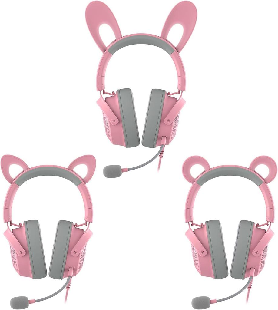 Auriculares Gaming con Cable Razer Kraken Kitty V2 Pro Rosa Cuarzo con Orejas de Conejo Intercambiables y Cuatro Razer Chroma RGB Desmontable Razer HyperClear