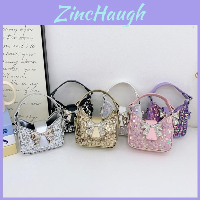 Toddler Girl Sweet Sequin Chain Purse With Breathable Polyester Lining For Daily Outings
