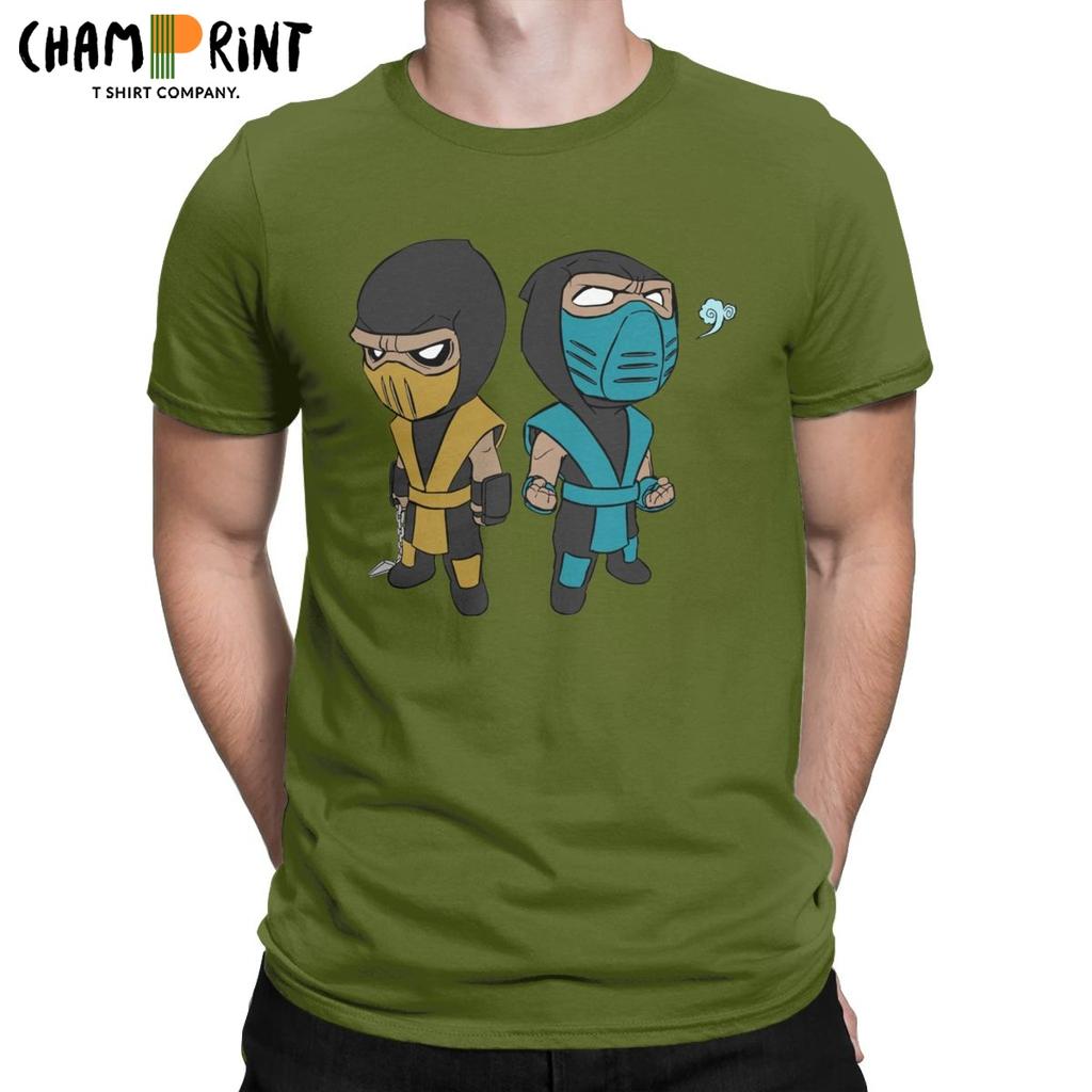 Scorpion SubZero T Shirt Mens Cotton 2021 Fashion TShirts Mortal Kombat Sub Zero Mk11 Arcade Game Tees Printed Tops