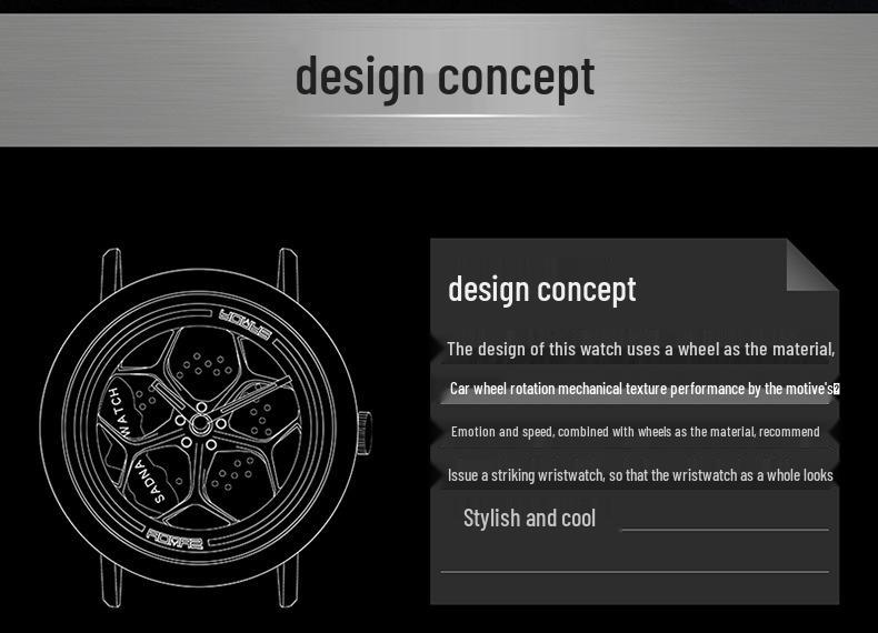 Sanda Men's Personalized Quartz Watch - Leather Strap, Waterproof, Rotating Dial