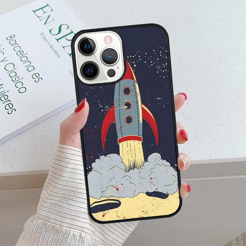 Cartoon Rocket Phone Case cover For iPhone 17 Air 15 16 16e 14 13 Pro Max Coque 12 11 Pro Max For Apple PLUS fundas