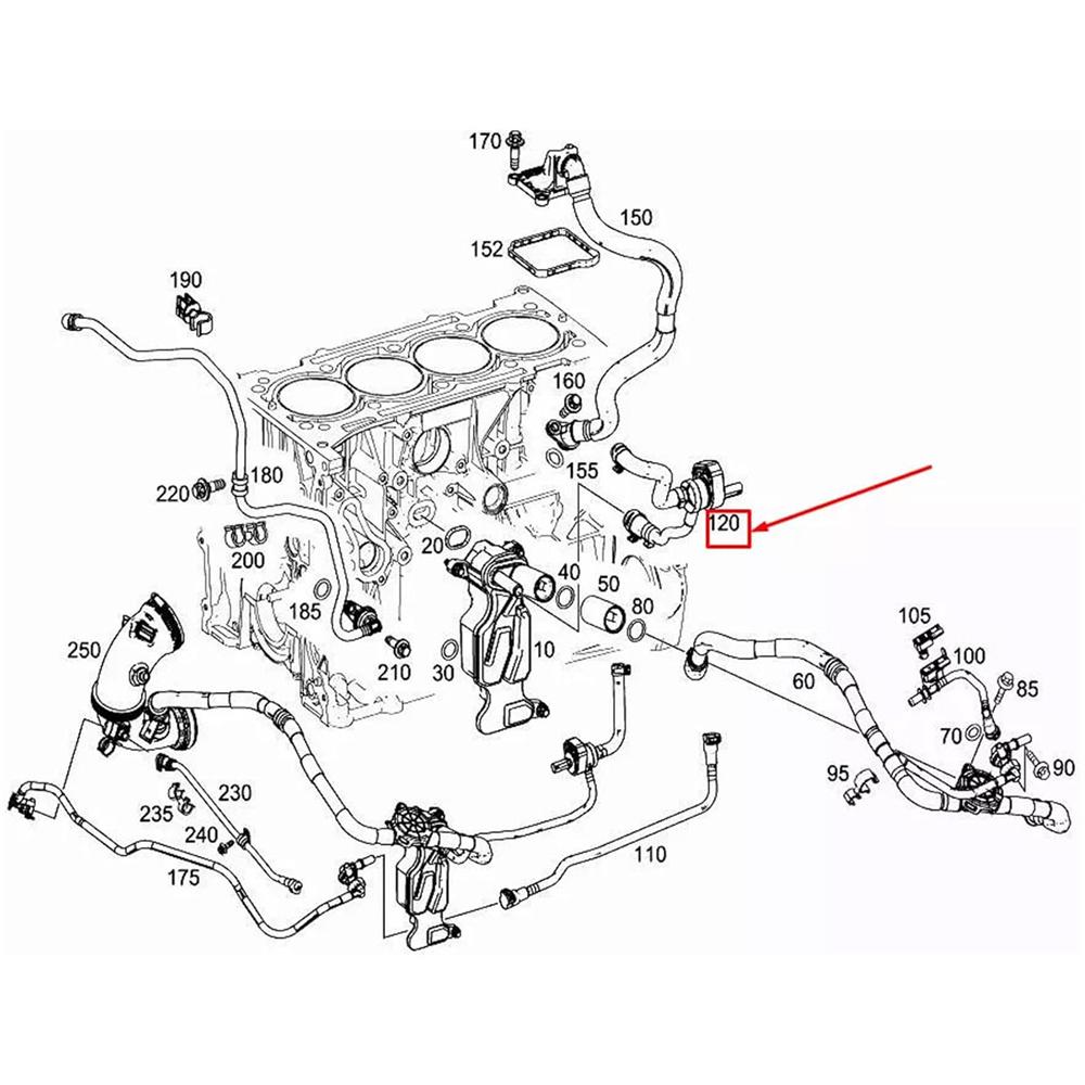 Bleed Line 2740182101 Engine Breather Tube For Benz X218 S205 W213 C253 R172