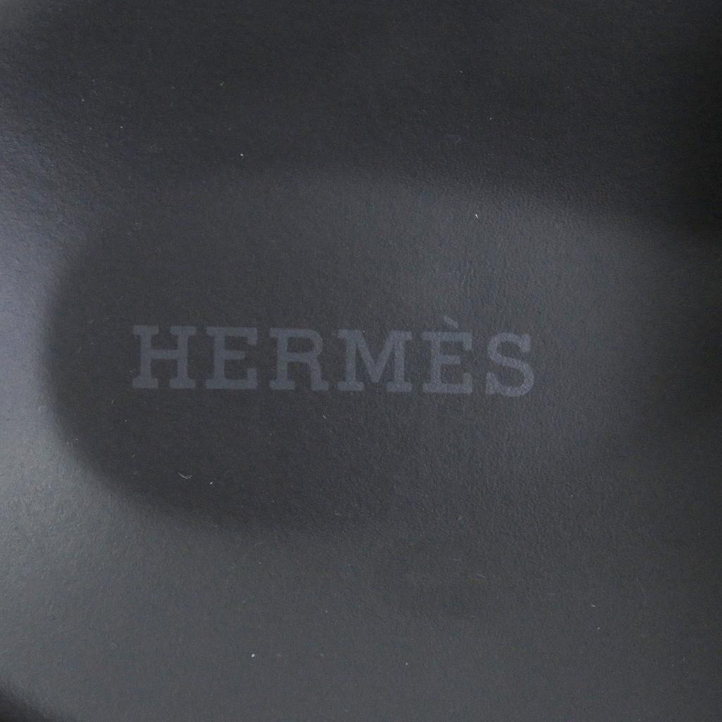 Great HERMES Sandals Shipre H logo Black blue leather mens 44 Used