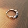 Elegant Platinum Plated Ring for Women, Blue Cubic Zirconia Adjustable Ring, Birthday Gift/daily Wear/Beach Vacation Ring