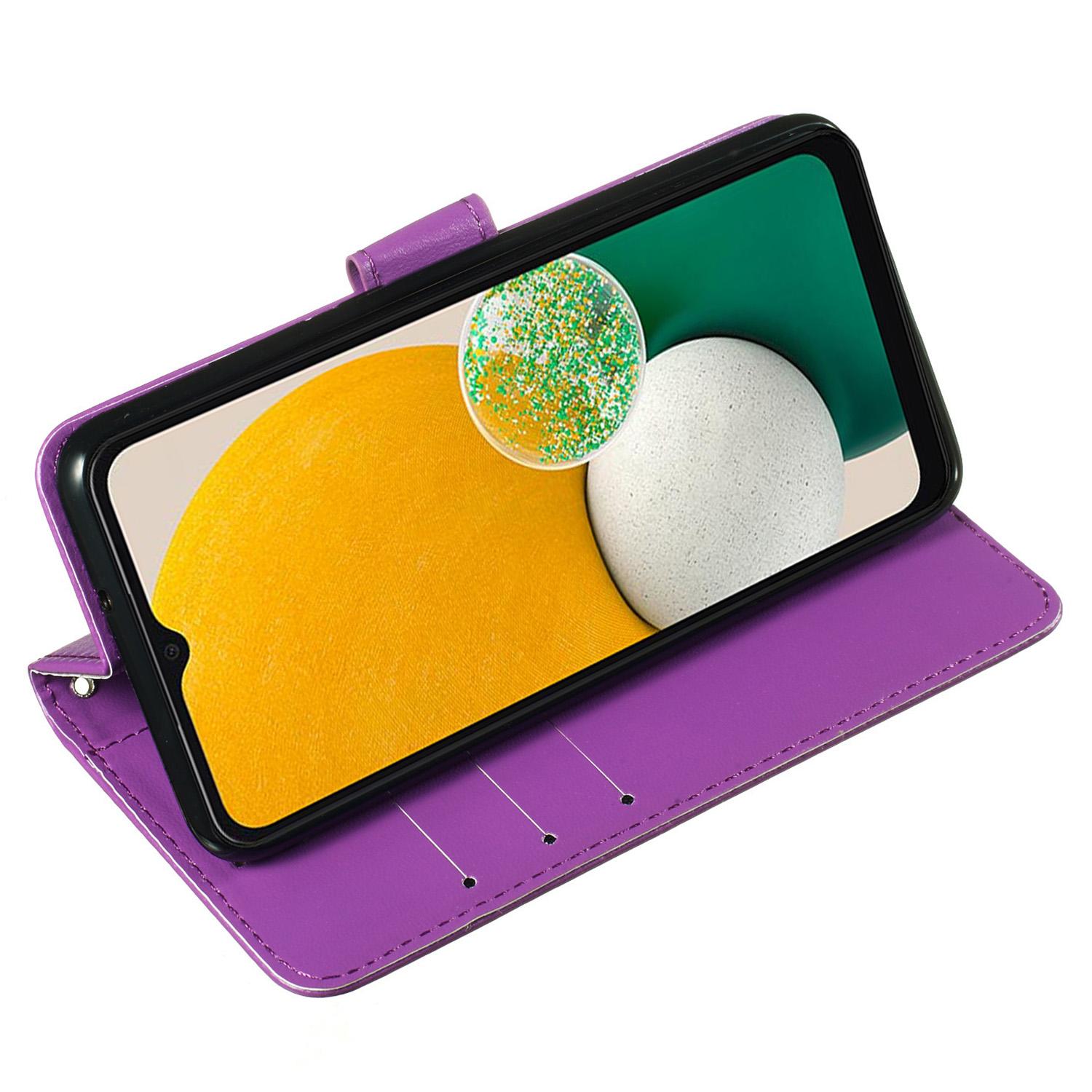 

For Samsung Galaxy S24 FE Case Wallet PU Leather Solid Color Phone Cover Purple