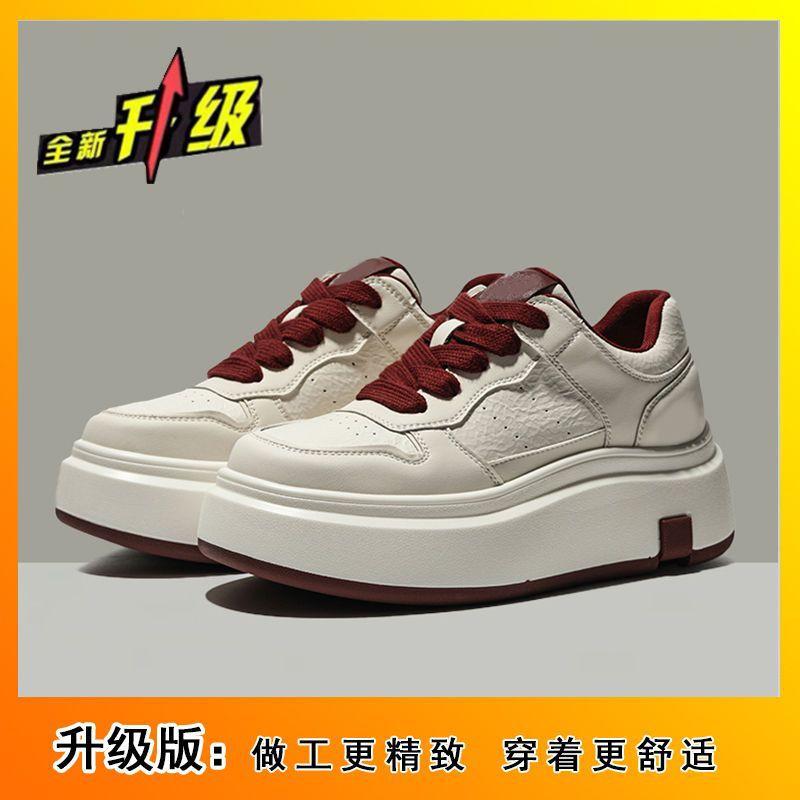 

New versatile sports and leisure shoes heightened lace-up lightweight board shoes platform women s shoes 40