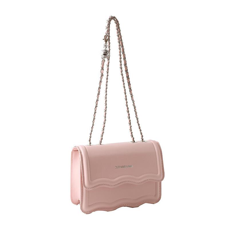 

Trendy Spring Small Square Bag With Chain Strap For Women In White Black Green Pink рожевий
