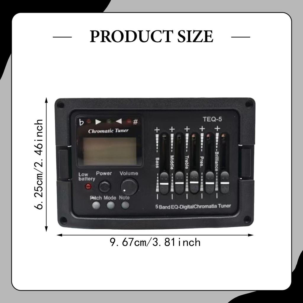 5 Band Acoustic Guitar Preamp Chromatia Blend Tuner Piezo Pickup,Volume Control for