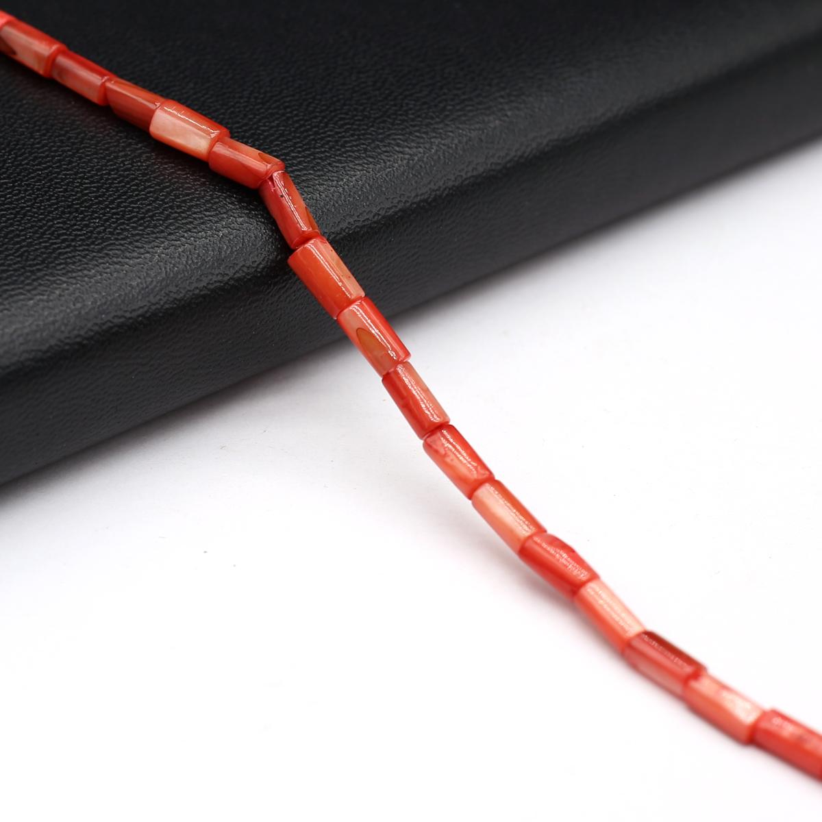 

Натуральные коралловые бусины 4x8 мм, цилиндрические свободные бусины-разделители для изготовления ювелирных изделий, сделай сам, женские ожерелья, браслеты, серьги, аксессуары, длина 38 см 4x8mm