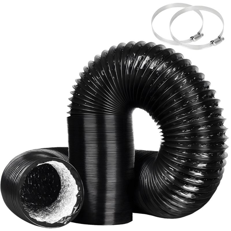 Pack of 1 Ventilation Duct Kit Including 2 Clamps and Tape for Dryer and Bathroom Easy Installation