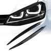 Black Headlight Eyebrow Eyelid Cover Trim For VW Golf 7 VII GTI GTD GTE R MK7